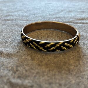 Chicos Black and Gold Bangle Bracelet
